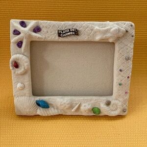 Cozumel Mexico Sandy Beach & Shells Vacation Photo Frame Holds 5" X 7" Photo